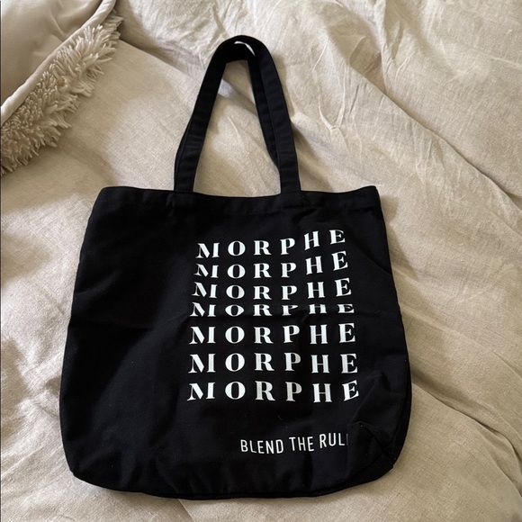 Morphe Black Canvas Tote with Logo - Picture 1 of 5